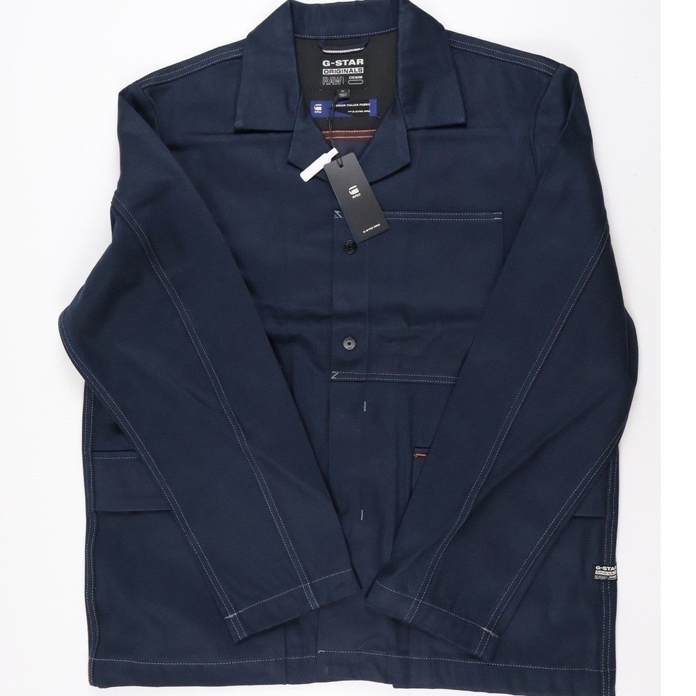 G-Star Raw Jacket Marseille Blazer Navy Blue XL Italian Denim NWT